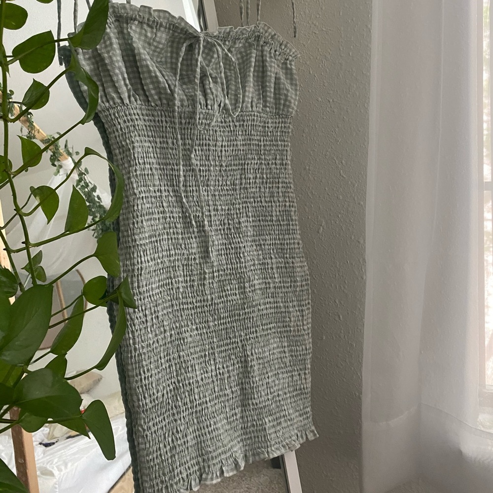 Princess Polly Korina mini dress gingham green